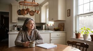 woman-sitting-at-kitchen