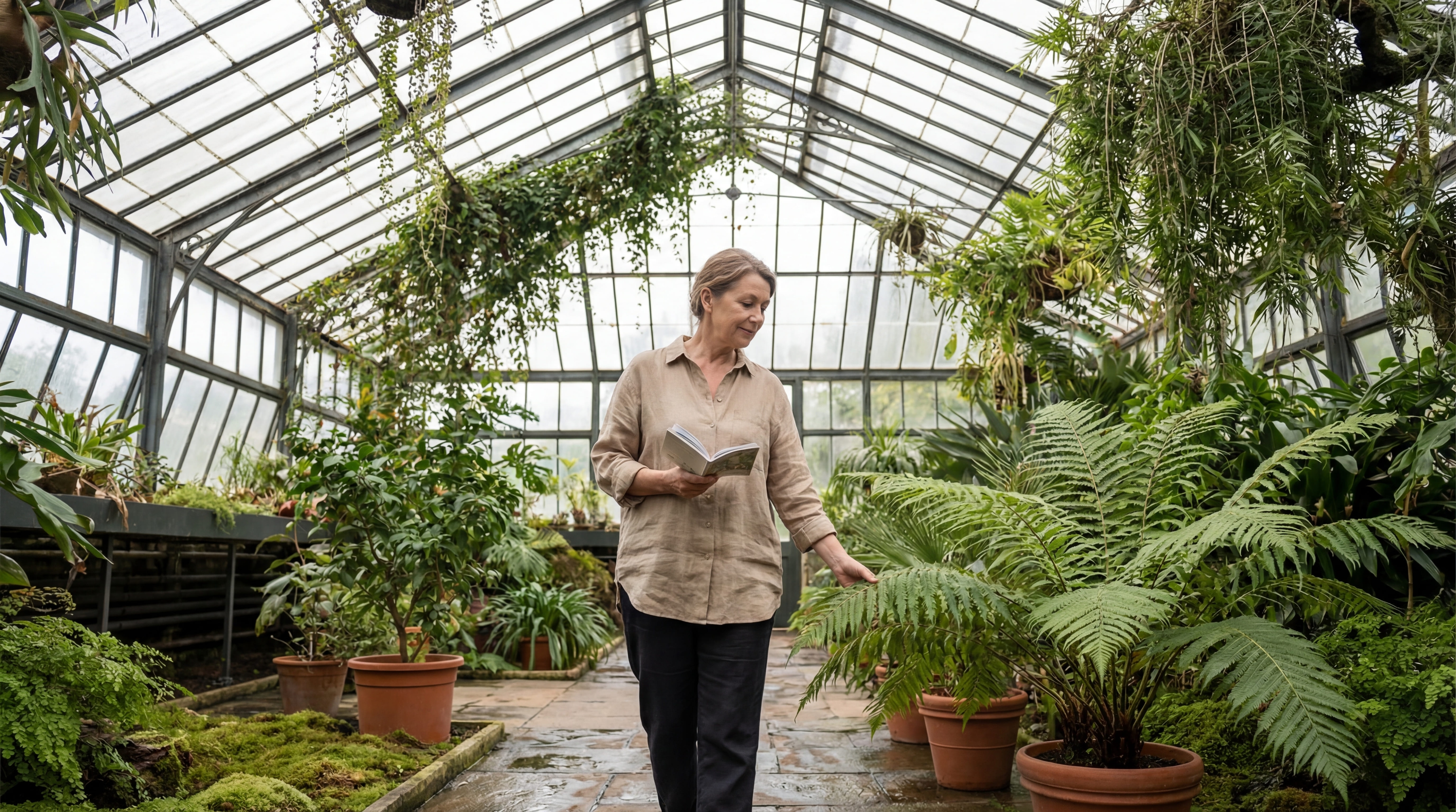 woman-walking-botanical-garden