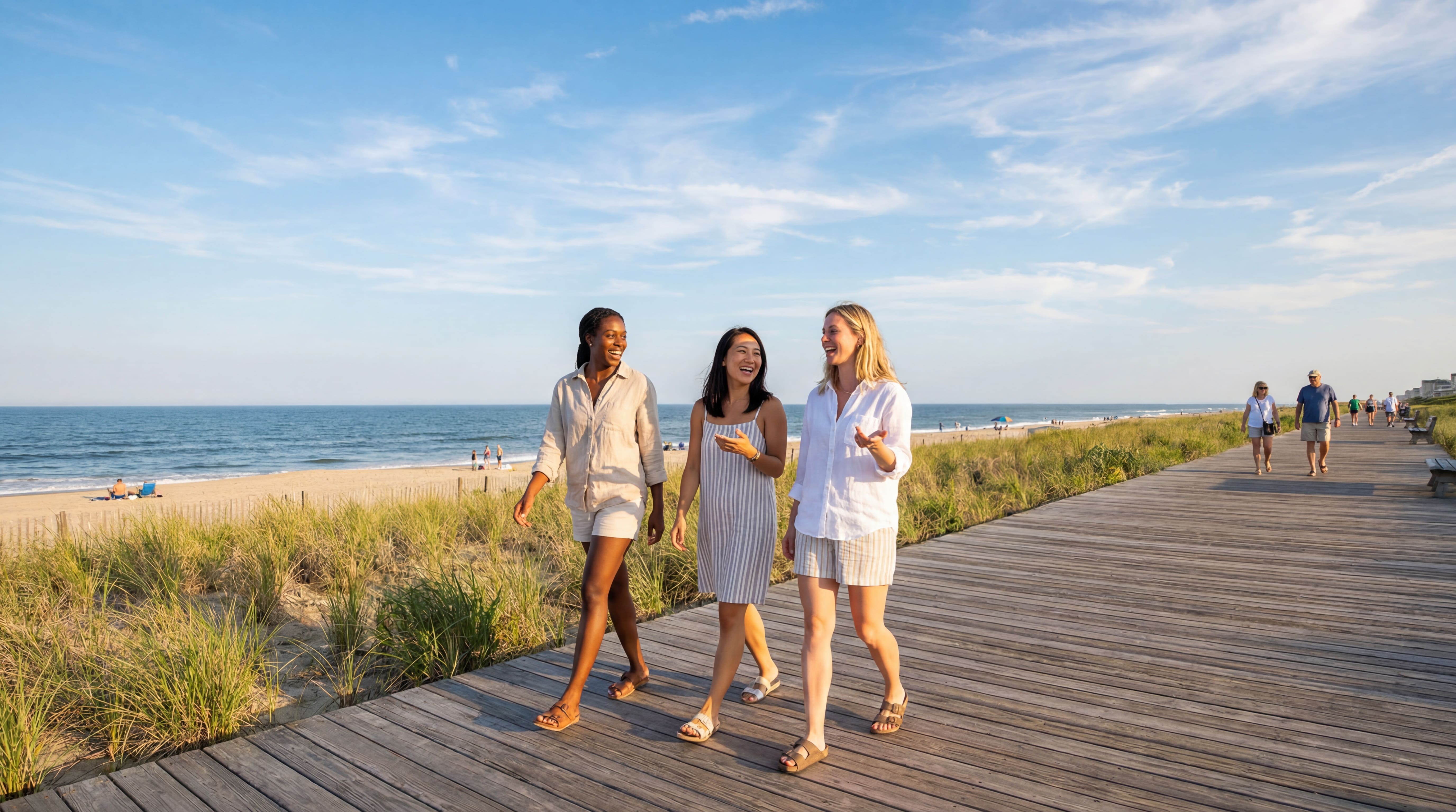 women-walking-at-sunny-beach