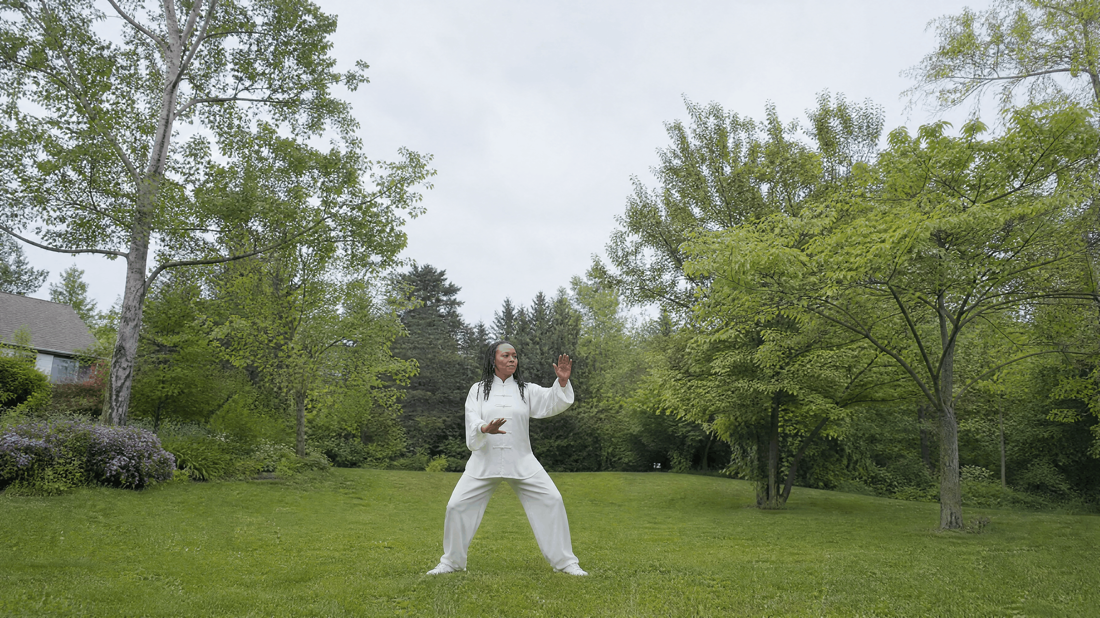 black woman practicing tai chi