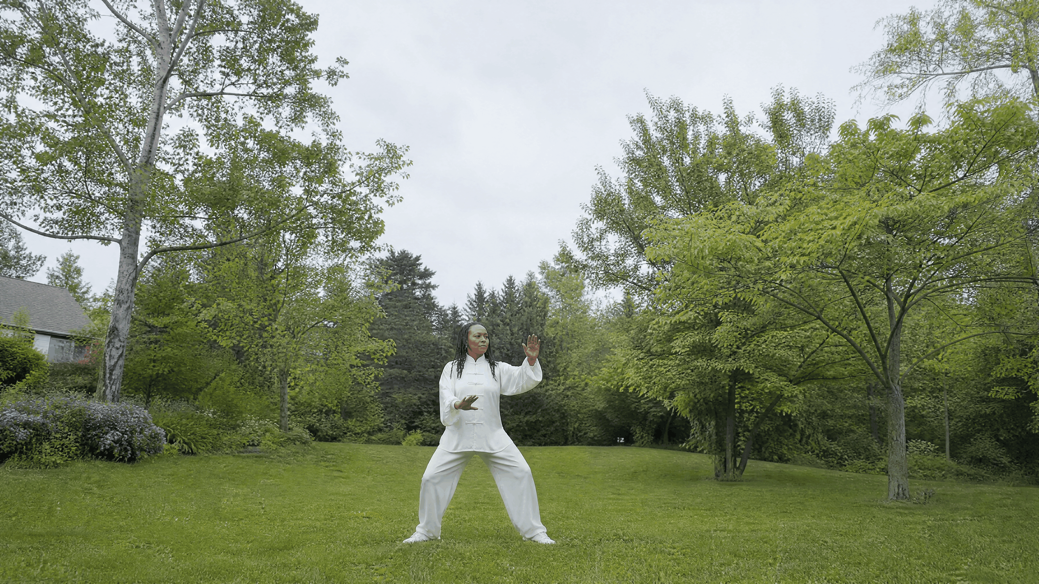 black woman practicing tai chi