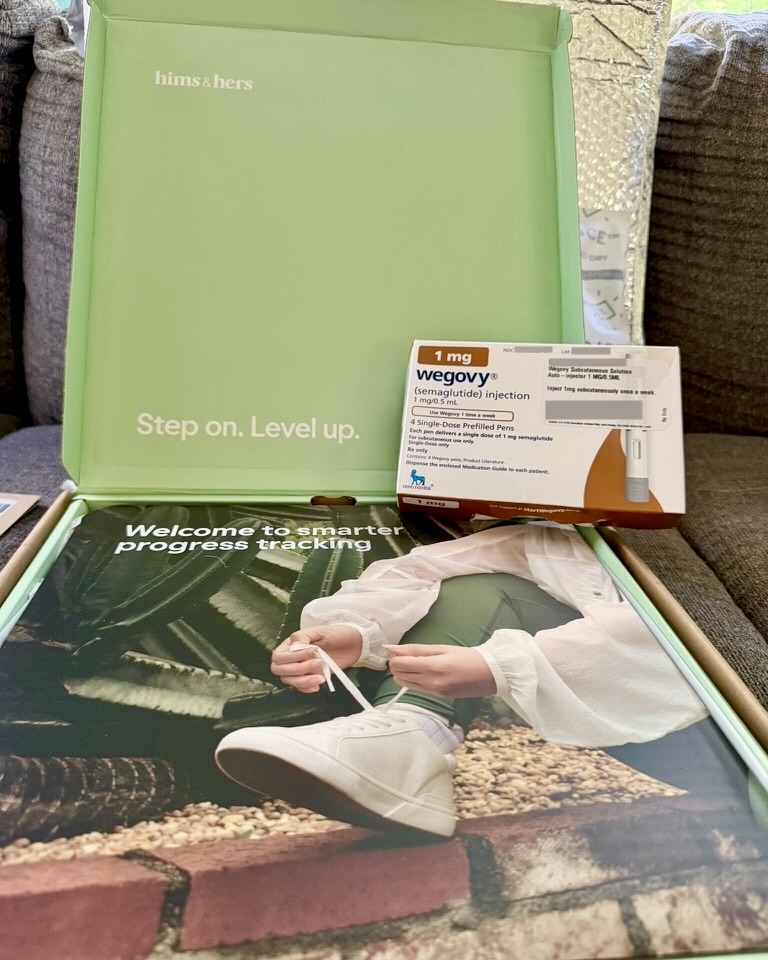Hers smart scale green box reading welcome to smarter progress tracking