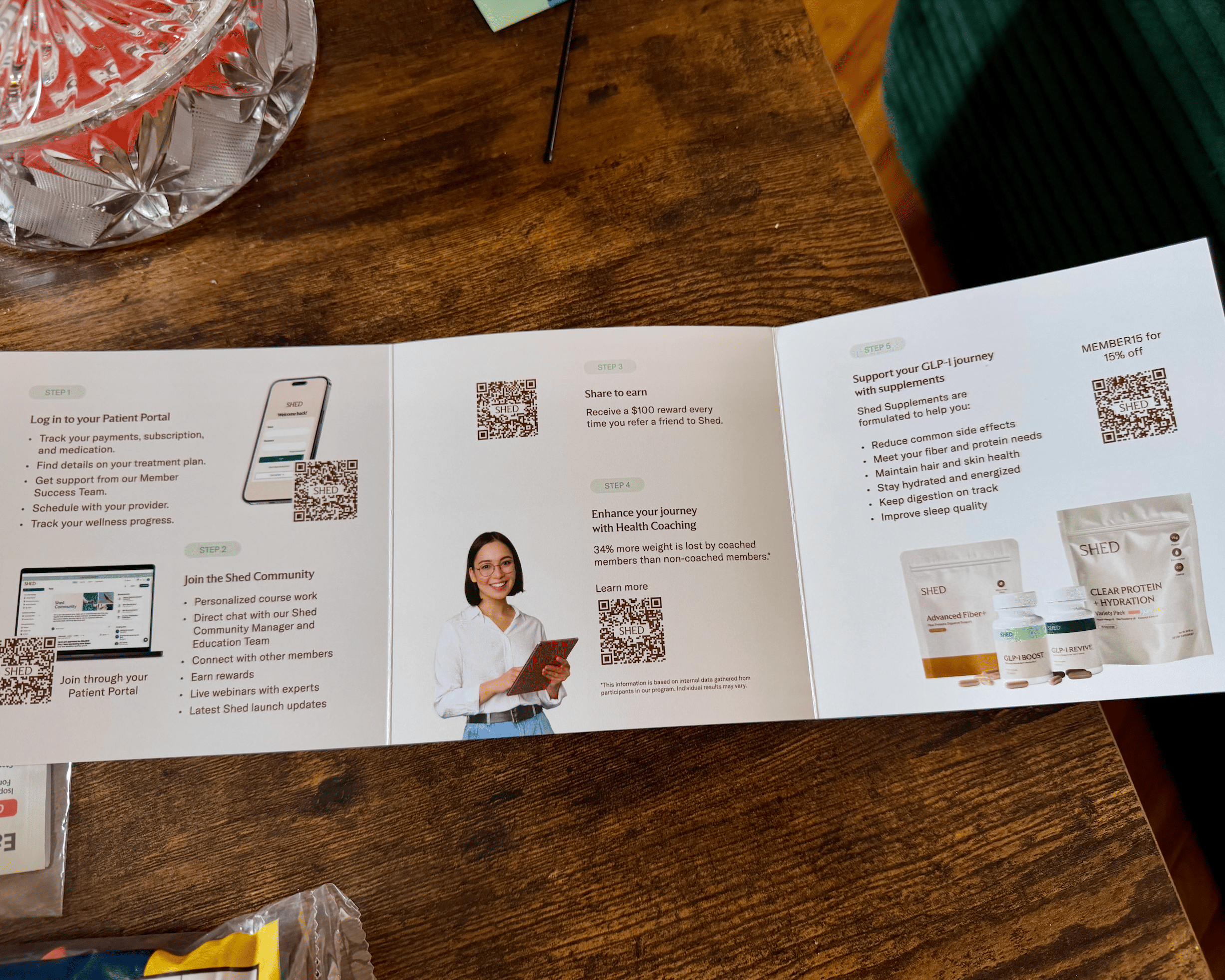 Welcome to Shed card included in the shipment inviting the patient to begin their wellness journey